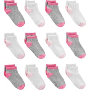imageSimple Joys by Carters Baby Boys 12Pack SocksPinkGreyWhite