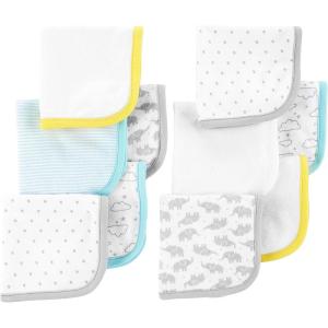 imageSimple Joys by Carters Unisex Babies Washcloth Set Pack of 10White  ElephantsDots