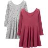 imageSimple Joys by Carters Girls 2Pack Stretch Rib DressesGrey FloralPlum