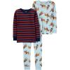 imageSimple Joys by Carters Baby 3Piece Snugfit Cotton Holiday Pajama SetBurgundy StripeLight Blue Moose