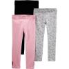 imageSimple Joys by Carters Girls 3Pack LeggingsBlackGrey Animal PrintLight Pink