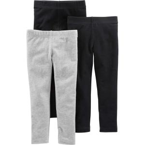 imageSimple Joys by Carters Girls 3Pack LeggingsBlackGrey Infant