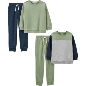 imageSimple Joys by Carters boys 4piece Sweatshirt SetOliveGrey