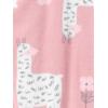 imageSimple Joys by Carters Girls 2Pack Loosefit Fleece Footed PajamasGrey LeopardPink Llama