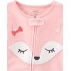 imageSimple Joys by Carters Toddlers and Baby Girls LooseFit Flame Resistant Fleece Footed Pajamas Pack of 3Blue PenguinGreen PigPink Fox