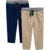 imageSimple Joys by Carters Baby Boys 2Pack Pull on PantLight Khaki BrownNavy