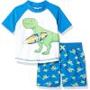 imageSimple Joys by Carters Toddlers and Baby Boys Swimsuit Trunk and Rashguard SetBlue White Dinosaur