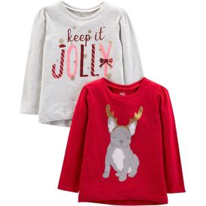 imageSimple Joys by Carters Baby 2Pack Halloween LongSleeve TeesGrey Jolly and Red Dog Print