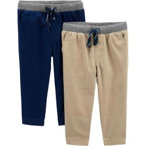 imageSimple Joys by Carters Baby Boys 2Pack Pull on PantLight Khaki BrownNavy