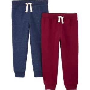 imageSimple Joys by Carters Boys 2Pack Pull on Fleece PantsBurgundy HeatherNavy Heather