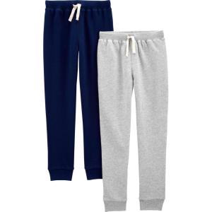 imageSimple Joys by Carters Boys 2Pack Pull on Fleece PantsGrey HeatherNavy Kid