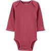 imageSimple Joys by Carters Baby Girls Pointelle LongSleeve Bodysuits Pack of 4Dusty PinkGreyLight BurgundyWhite Floral