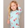 imageSimple Joys by Carters Girls Long Sleeve Zipper One Piece SwimsuitBlue Strawberry
