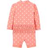 imageSimple Joys by Carters Toddlers and Baby Girls 1Piece Zip Rashguards Pack of 2Navy Sea FriendsPeach Dots
