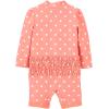 imageSimple Joys by Carters Toddlers and Baby Girls 1Piece Zip Rashguards Pack of 2Navy Sea FriendsPeach Dots