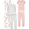 Grey Floral/Pink Stripe/White Strawberry