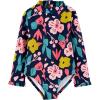imageSimple Joys by Carters Girls Long Sleeve Zipper One Piece SwimsuitFloral