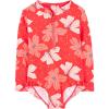 imageSimple Joys by Carters Girls Long Sleeve Zipper One Piece SwimsuitPink Floral
