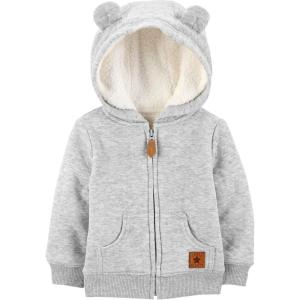 imageSimple Joys by Carters Baby Hooded Sweater Jacket with Sherpa LiningGrey