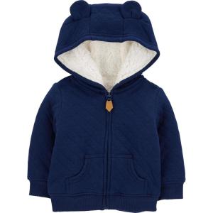 imageSimple Joys by Carters Baby Hooded Sweater Jacket with Sherpa LiningNavy