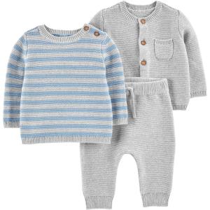 imageSimple Joys by Carters unisexbaby 3piece Sweater SetLight Grey Heather