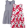 imageSimple Joys by Carters Girls ShortSleeve and Sleeveless Dress Sets Pack of 2Navy StripeRed Poppy Print