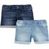 imageSimple Joys by Carters Girls Denim Shorts Pack of 2Dark DenimLight Denim