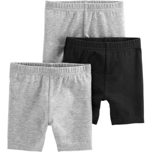 imageSimple Joys by Carters Babies Toddlers and Girls Bike Shorts Pack of 3GreyBlack