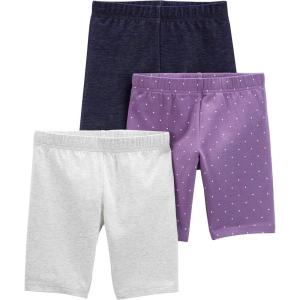imageSimple Joys by Carters Babies Toddlers and Girls Bike Shorts Pack of 3PurpleDenimGrey