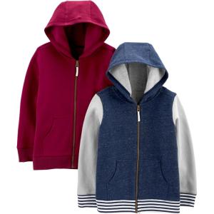 imageSimple Joys by Carters Toddlers and Baby Boys Fleece FullZip Hoodies Pack of 2BlueBurgundy