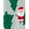 imageSimple Joys by Carters Kids Holiday Loosefit Flame Resistant Fleece Footed PajamasLight Grey SantaMint Green Christmas Print
