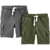 imageSimple Joys by Carters Boys Knit Cargo Shorts Pack of 2OliveGrey