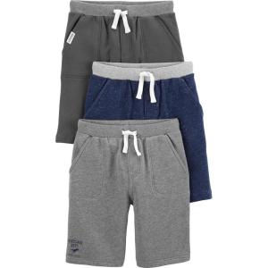 imageSimple Joys by Carters Babies Toddlers and Boys Knit Shorts Pack of 3Navy HeatherCharcoal HeatherGrey