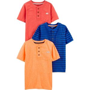 imageSimple Joys by Carters Baby Boys 3Pack ShortSleeve Tee ShirtsOrangeBlueRed