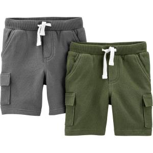 imageSimple Joys by Carters Boys Knit Cargo Shorts Pack of 2OliveGrey