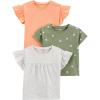 Grey/Light Orange/Olive Flowers
