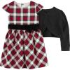 imageSimple Joys by Carters Toddlers and Baby Girls 2Piece Special Occasion Dress and Cardigan SetBlackRed Plaid