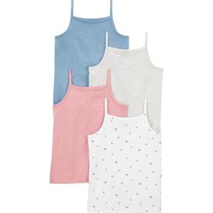 imageSimple Joys by Carters Girls and Toddlers Tank Tops Pack of 4BlueGreyPinkWhite Floral
