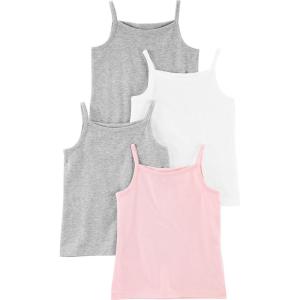 imageSimple Joys by Carters Girls and Toddlers Tank Tops Pack of 4Grey HeatherLight PinkWhite