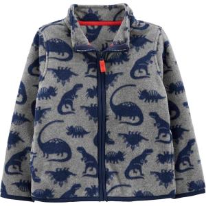 imageSimple Joys by Carters Unisex Toddlers FullZip Fleece JacketGrey Navy Dinosaur