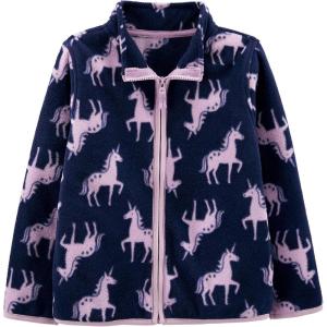 imageSimple Joys by Carters Unisex Toddlers FullZip Fleece JacketLilac Navy Unicorn