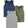 Grey Heather/Navy Stripe/Olive