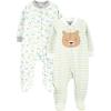 imageSimple Joys by Carters Baby Neutral 2Pack Cotton Footed Sleep and PlayWhite BearTurtle