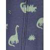 imageSimple Joys by Carters Toddlers and Baby Boys SnugFit Footed Cotton Pajamas Pack of 3Green StripeGrey HeatherIndigo Wash Dinosaur