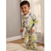 imageSimple Joys by Carters Toddlers and Baby Boys SnugFit Footed Cotton Pajamas Pack of 3Navy StripeSage Green ConstructionWhite Dinosaur