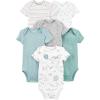 imageSimple Joys by Carters Unisex Babies ShortSleeve BodysuitAnimalRainbowStripeText Print