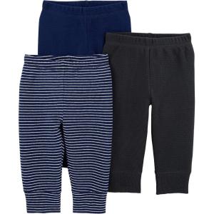 imageSimple Joys by Carters Baby 3Pack Thermal PantsBlackDark Blue StripeNavy