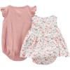 imageSimple Joys by Carters babygirls 2pack Sleeveless RompersPeachWhite Floral