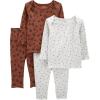 imageSimple Joys by Carters unisexbaby 4piece Textured SetBrown Animal PrintGrey Dots