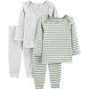 Grey Heather/Sage Green Stripe